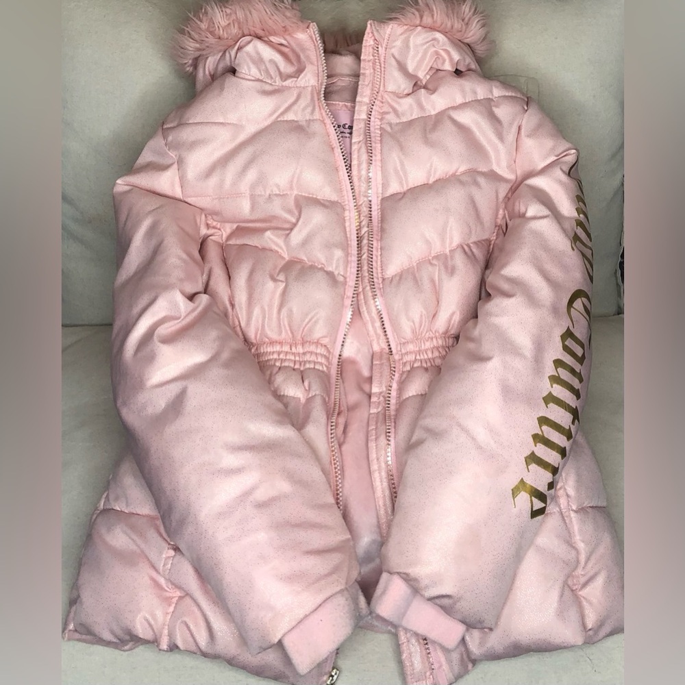 Juice Couture Los Angeles California Puffer for Girls Size 14 Pink Like New